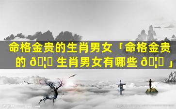 命格金贵的生肖男女「命格金贵的 🦋 生肖男女有哪些 🦈 」